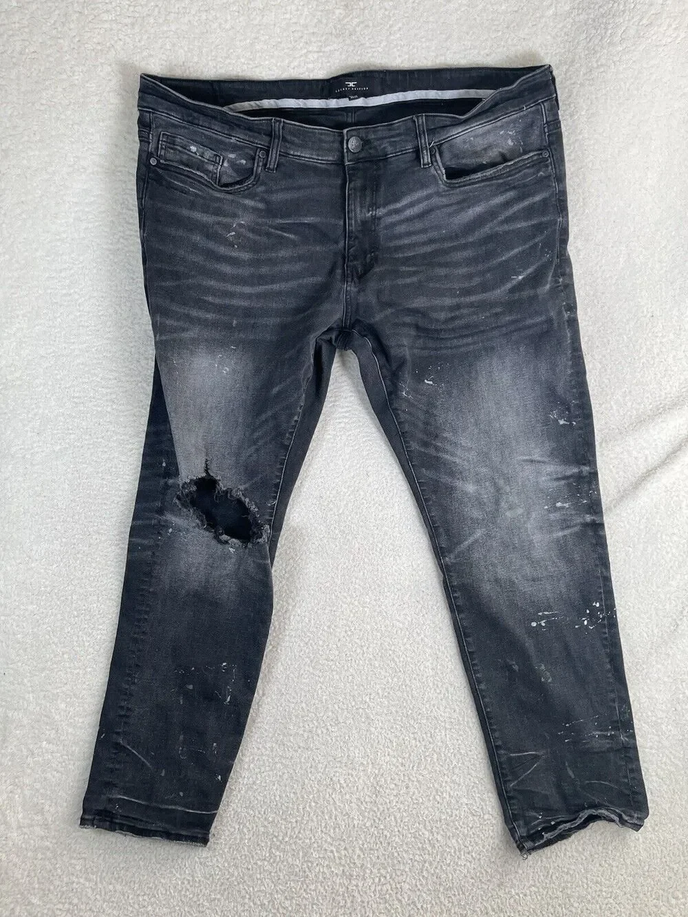 Jordan Craig Legacy Jeans Mens 44x32 Aaron Moto Rider Distressed Street Whiskers